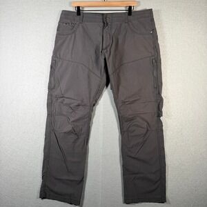 Kuhl Mens 38x30 Gray Outdoor Hiking Cargo Pants Vented Knee Crotch Hike Moutain